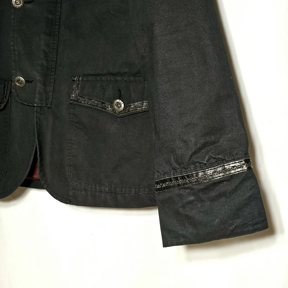 rnt23 Ron Tomson Urban Outdoor Wear Mens Y2K 90's Black Denim Jacket XXL - Picture 8 of 16